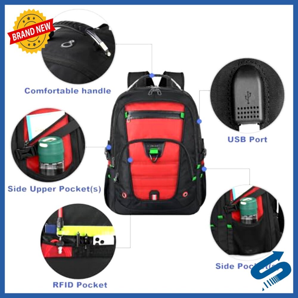 Extra Large Laptop Backpack Usb Charging Port Mul… - image 4